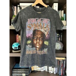 🐿️ NWOT The Notorious B.I.G. Biggie Smalls Acid Wash Short Sleeve Tee Unisex Sm